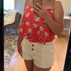 Floral cropped tank